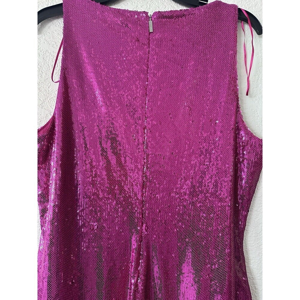 Michael Kors Women's Sequined Midi Dress Cocktail special occasion Hot Pink M - Picture 6 of 7